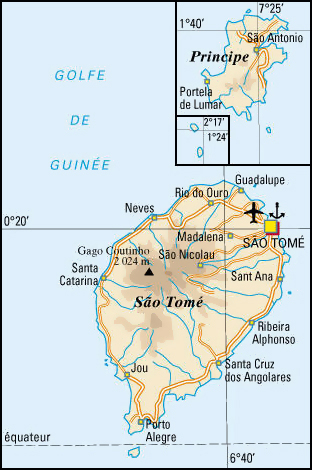 Detailed road map of Sao Tome and Principe. Sao Tome and Principe detailed road map.